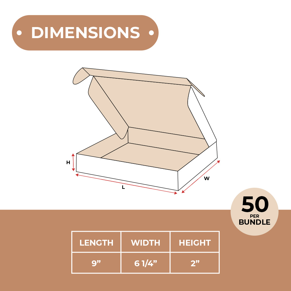 9 x 6 1/4 x 2" White Deluxe Literature Mailers ECT-32B 50/Case