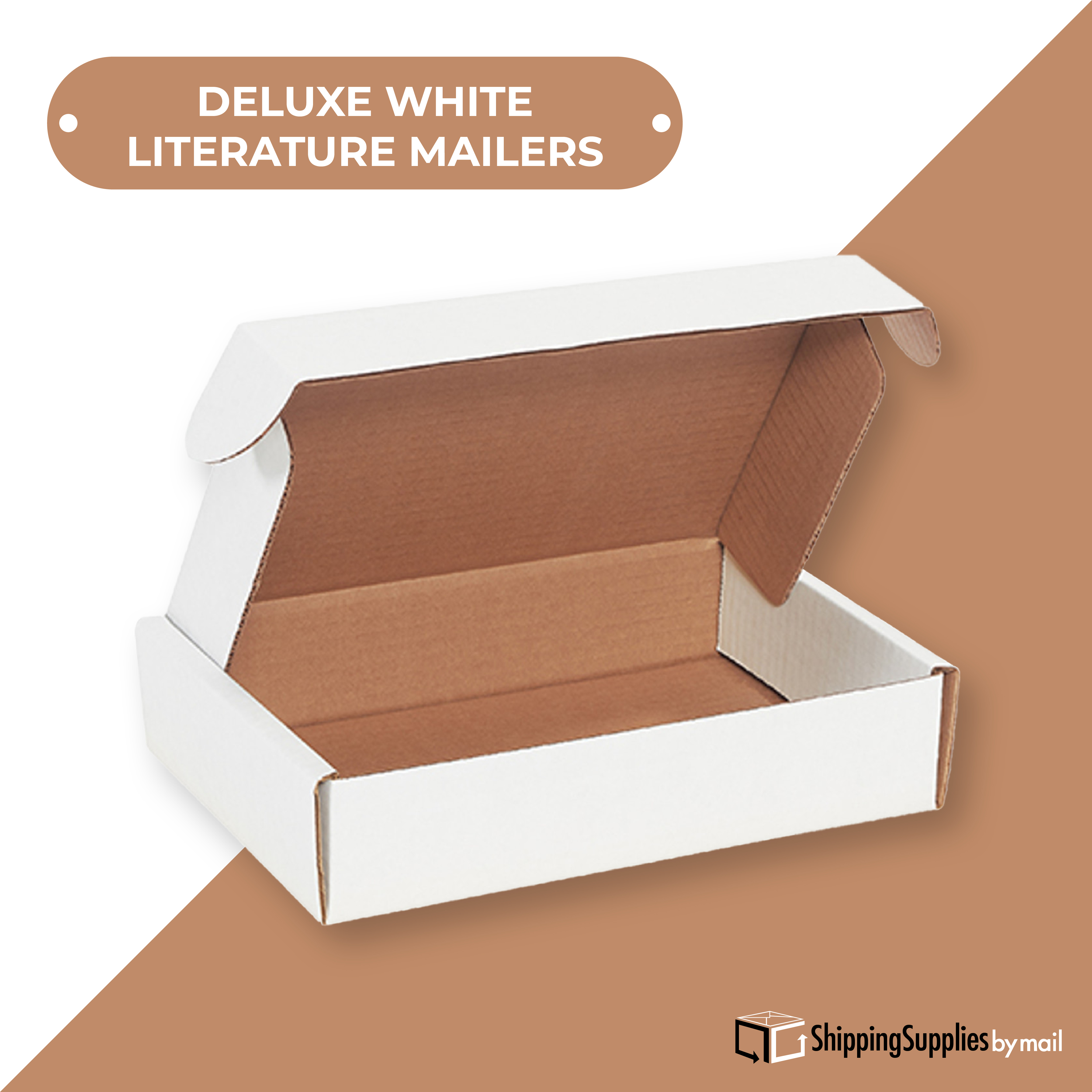 9 x 6 1/4 x 2" White Deluxe Literature Mailers ECT-32B 50/Case